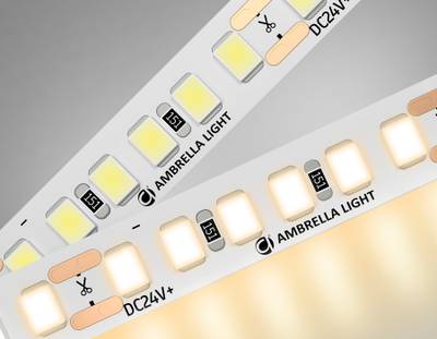 Светодиодная лента GS3201 2835 180Led/ 14.4W m/ 24V IP20 3000K/ 5000*8*1.2mm/ кратность резки 33mm (2 конт.)