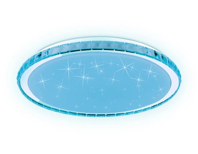 Светодиодный светильник c подсветкой RGB FF501 CH хром 60W 3000-6400K D400*70 (ПДУ ИК)