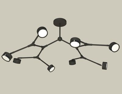 Комплект подвесного поворотного светильника XB9060150/8 SBK/PBK черный песок/черный полированный GX53 (C9060, N8113)