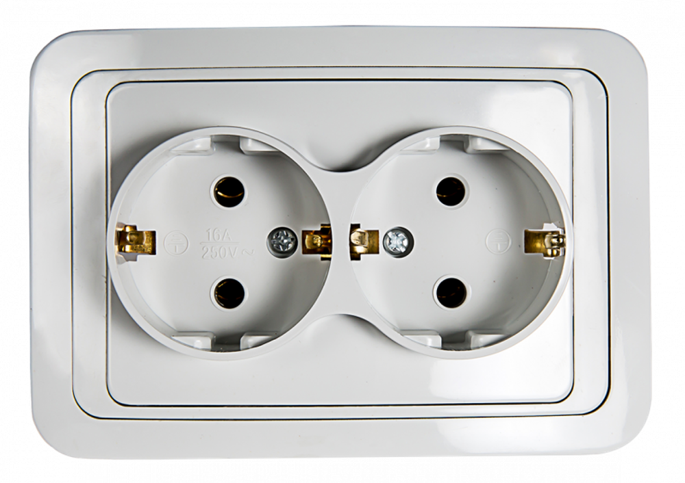 Розетка 2-м CLASSICO с заземл. 2128 бел. ASD / IN HOME 4680005959921
