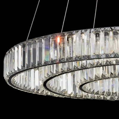 Citilux Чезаре CL338381 LED Люстра хрустальная с пультом Хром
