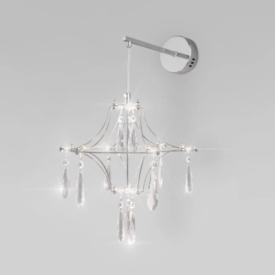 Настенный светодиодный светильник с фигурным хрусталем 442/1 хром, LED