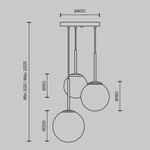 Подвесной светильник Basic form E14х3, MOD321PL-03G1. TM Maytoni