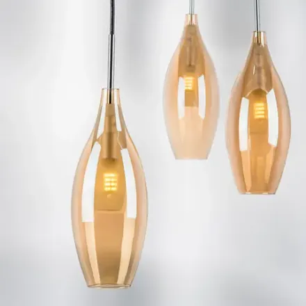 803023 Подвес PENTOLA 1х25W G9 ХРОМ/ЯНТАРЬ Lightstar