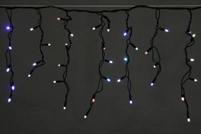 A-020 LED RGB светодиодная "бахрома" 3x0.6м 140LED черный провод влагозащ., морозостойкий
