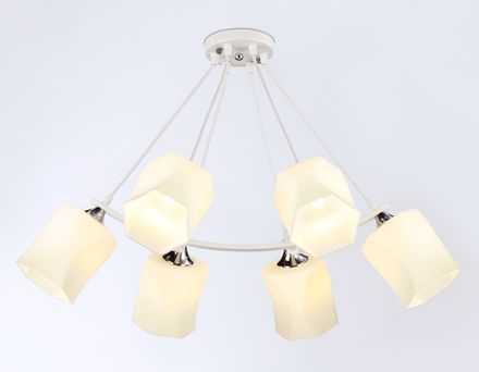 Светильник подвесной TR303159/6 WH/CH/FR белый/хром/белый матовый E27/6 max 40W D670*410