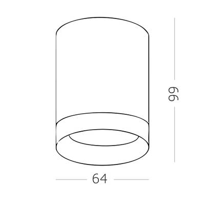 ST100.402.01 Светильник потолочный Черный GU10 1*7W IP20 D64xH99 220V Без ламп