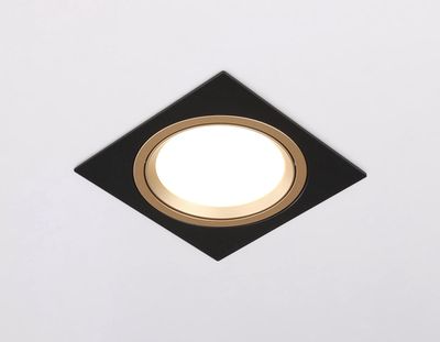 Светильник встраиваемый поворотный точечный TN51918 BK/GD черный/золото GX53 max 12W 115*115*23