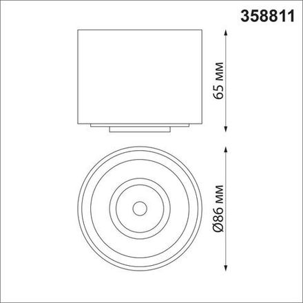 358811 OVER NT21 219 белый Светильник накладной светодиодный IP20 LED 9W 770Лм 4000K 220V GESSO