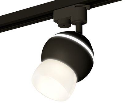 Комплект трекового однофазного светильника с подсветкой XT1102074 SBK/FR черный песок/белый матовый MR16 GU5.3 LED 3W 4200K (A2521, C1102, N7177)