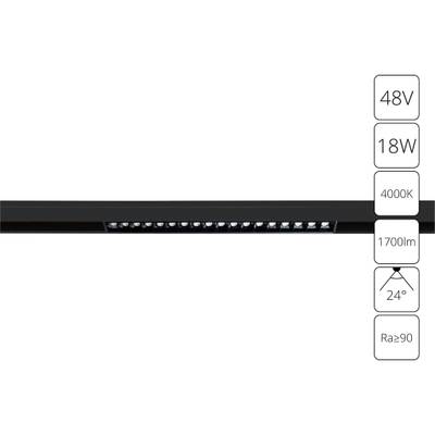 Магнитный трековый светильник Arte Lamp LINEA A4665PL-1BK, 1хLED