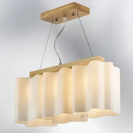 802135 Подвес NUBI LEGNO 3х40W E27 СВЕТЛОЕ ДЕРЕВО/БЕЛЫЙ