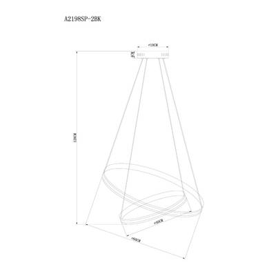 Подвесная люстра Arte Lamp MERIDIANA A2198SP-2BK, 1хLED