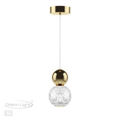 5008/7L L-VISION ODL23 589 золотой/прозрачный/металл/акрил Подвес LED 7W 4000K 350Лм CRYSTAL