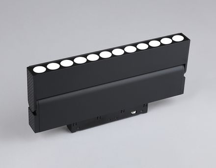 Светильник светодиодный поворотный для шинопровода Magnetic GL4048 BK черный IP20 12W 4200K 48V 24° 223*22*105