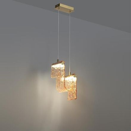 5105/11L L-VISION  ODL26 золотой брашинг/янтарный металл/стекло Подвес LED x 11W 4000K FLOW