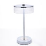 8252/1TL LEDIO LN25 393 серебро/белый/прозрачный, металл/акрил Настольная лампа LED 7W 400К 220V SATIANA