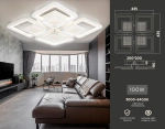 Светильник потолочный светодиодный с пультом FA4283/4+4 WH белый 100W 3000K+6400K/4200K/6400K+3000K 435*435*70 (ПДУ ИК)