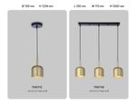 Светильник подвесной TR97118/3 GD/BK золото/черный E27*3 max 40W D130*113*1200