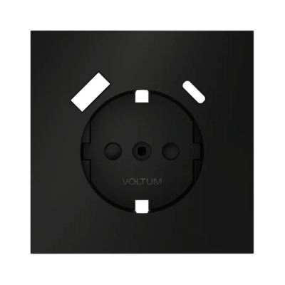 VLS001008 Накладка для розетки с заземлением и защитными шторками, с USB A+C, S70 (черный матовый). (ТМ Maytoni)