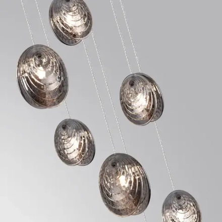 5038/7 MODERN ODL24 427 черный/дымчатый/металл/стекло Люстра каскадная G9 7*40W MUSSELS