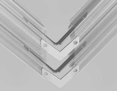 Комплект угловых вертикальных и горизонтальных соединителей 90° для шинопровода Magnetic standard 48V 10mm GL2015 AL алюминий 80*10*1.5 4 шт