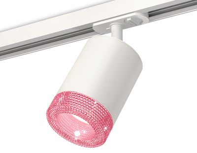 Комплект трекового светильника с композитным хрусталем XT7421010 SWH/PI белый песок/розовый  MR16 GU5.3 (A2536, C7421, N7193)