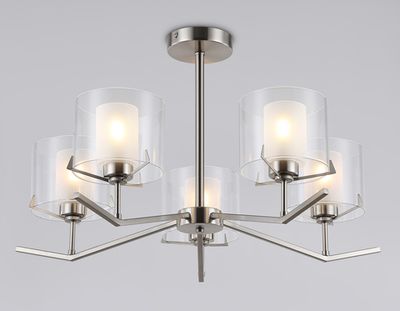 Светильник подвесной LH57001/5 SN/FR никель/белый матовый E14/5 max 40W D690*390