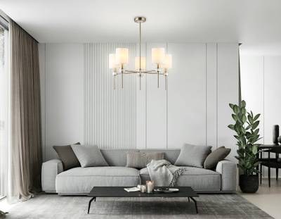 Светильник подвесной LH72371/5 DBS/WH темная латунь/белый E14/5 max 40W D680*720