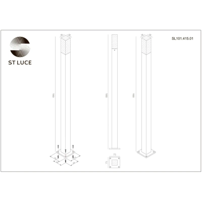 SL101.415.01 Светильник уличный наземный ST-Luce черный/Белый LED 1*3W 4000K