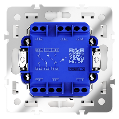 VLS020402 Проходной переключатель встраиваемый VOLTUM S70 двухклавишный с подсветкой 10А, (белый матовый) (ТМ Maytoni)