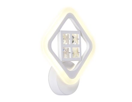 Настенный светодиодный светильник с хрусталем FA284 WH белый 15W 260*230*60
