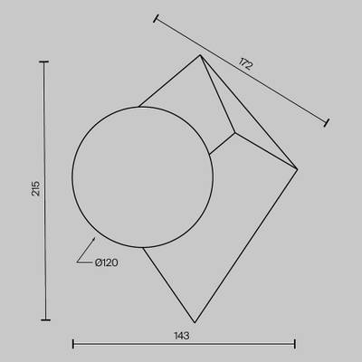 Настенный светильник (бра) Cubeo G9х1 MOD445WL-01PT. TM Maytoni
