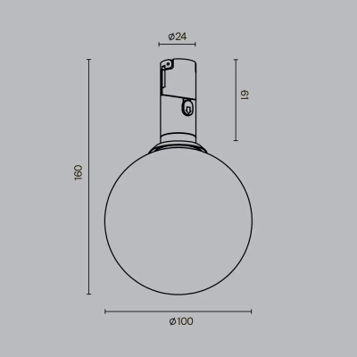 Трековый светильник Луна / Luna 3000К 5Вт 220°, TR208-1-5W3K-B. TM Maytoni
