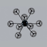 6570/9C MODERNI LN25 103 черный/дымчатый/металл/стекло Люстра потолочная G9 9*20W 220V SMOKY