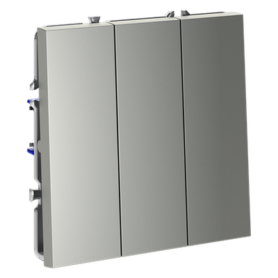 VLS030105 Выключатель встраиваемый VOLTUM S70 трехклавишный 10А, (сталь) (ТМ Maytoni)