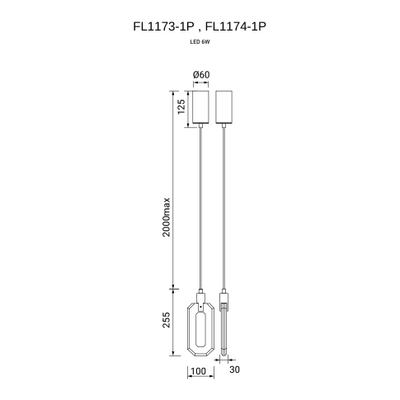 Подвесной светильник Flagranti Chrome FL1174-1P, LED