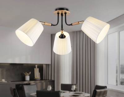 Светильник потолочный TR4731/3 BK/LWD черный/светлое дерево E27/3 max 40W D610*270