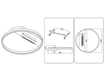 Потолочный светодиодный светильник FL51458/1+1 BK черный 60W 3000K-6400K+4200K D500*110 (ПДУ РАДИО 2.4G)