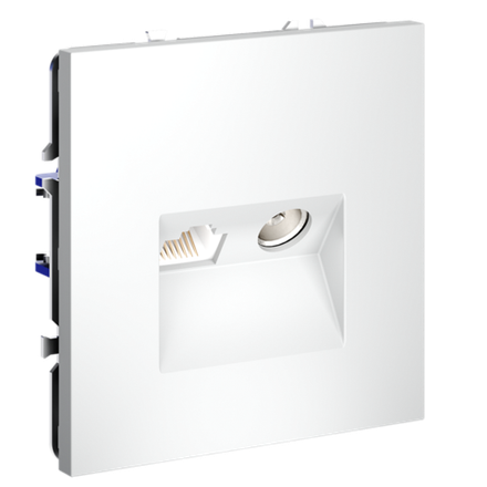 VLS060702 Розетка телевизионная встраиваемая VOLTUM S70 TV+RJ45 кат. 6, (белый матовый). (ТМ Maytoni)