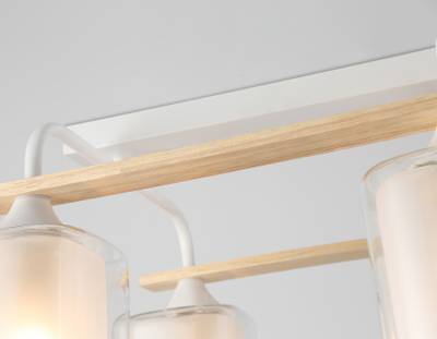 Светильник потолочный TR3033246/4 WH/WD белый/дерево E27/4 max 60W 340*340*245