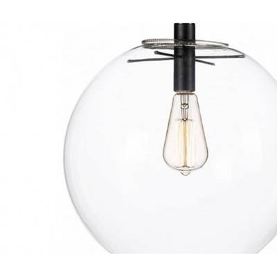 07562-25,21 Подвес Меркурий прозрачный (с черными креплениями и проводом) d25 h200 E27 1*40W