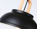 Подвесной светильник в стиле лофт TR8192 BK/LW черный/светлое дерево E27 max 40W D290*900