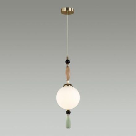 5405/1 MODERN ODL_EX24 179 золотой/коричневый/зеленый/белый матов./металл/керамика/стекло Подвес E14 1*40W PALLE