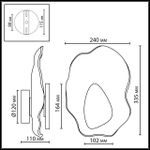5461/12WLB L-VISION ODL_EX26 черный/прозрачный/серый/металл/стекло/мрамор Настенный светильник LED x 12W 3000K CORALLA