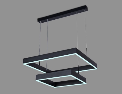 Светильник светодиодный подвесной с пультом FA6633/2 BK черный 108W 600*600*720 (ПДУ РАДИО 2.4G)