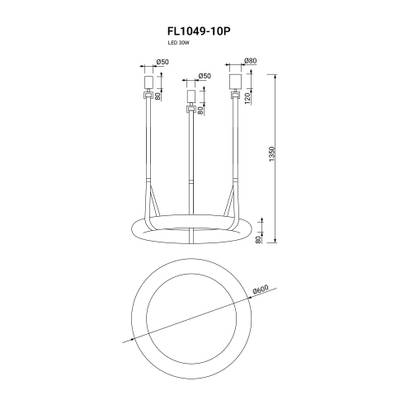 Подвесная люстра Secretum FL1049-10P, LED