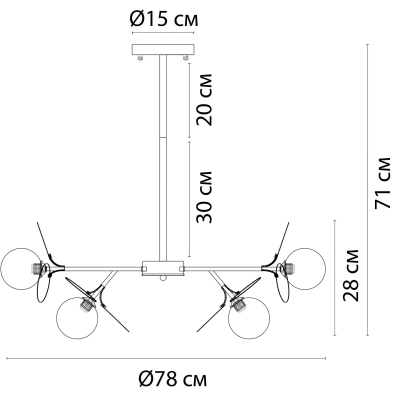 Люстра на штанге Arte Lamp PEACOCK A1369SP-10SG, 10хG9