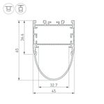 Профиль ARH-LINE-B-3652-2000 ANOD (Arlight, Алюминий)