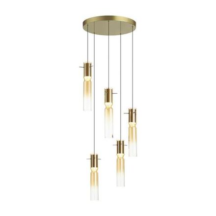 5058/25LA PENDANT ODL24 325 золотой/янтарный/металл/стекло Люстра каскадная LED 5*5W 3000K SCROW